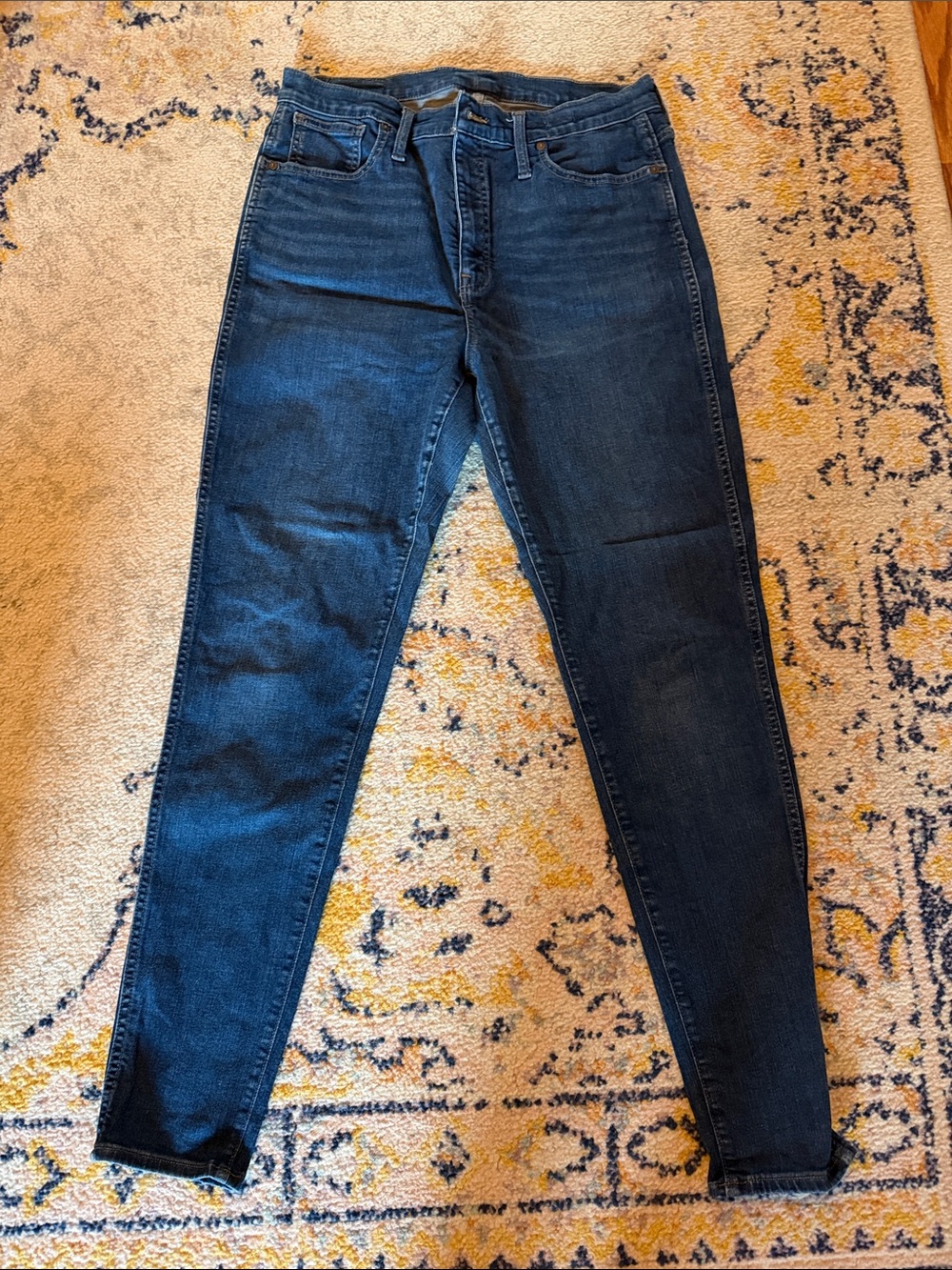 Madewell Women's Dark Blue High-Rise Skinny Jeans